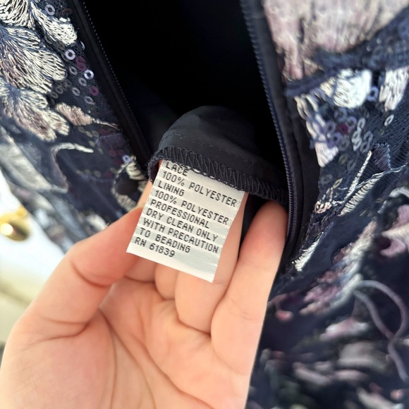 Rickie Freeman for Teri Jon Women's Dress, size 12, blue, floral, sequin - Picture 12 of 12